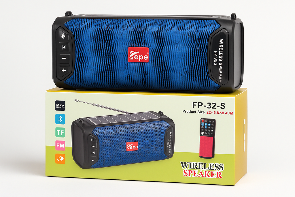 BOCINA FM FP-32-S CON FOCO PANEL SOLAR 