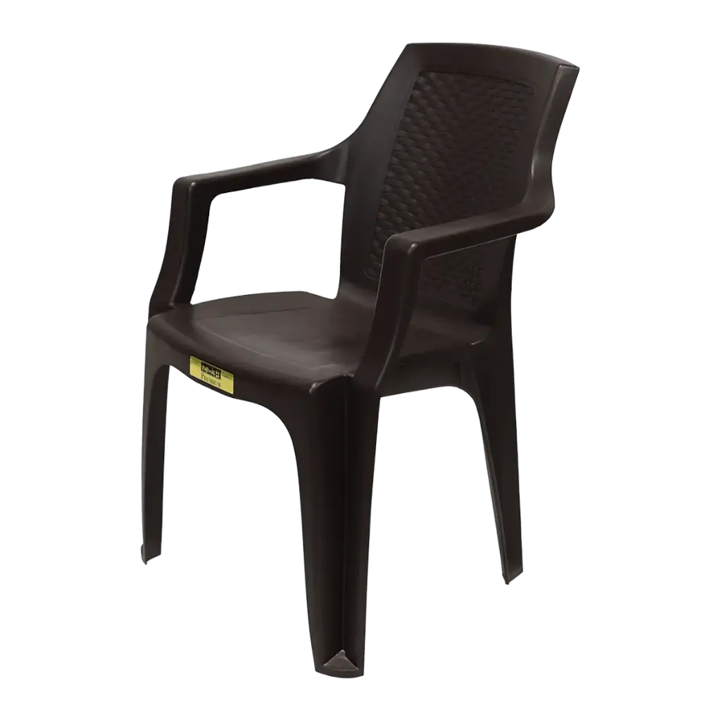 [SKU-000154] SILLA PLASTICA CON BRAZO PREMIUN MARRON PLASTIMAS